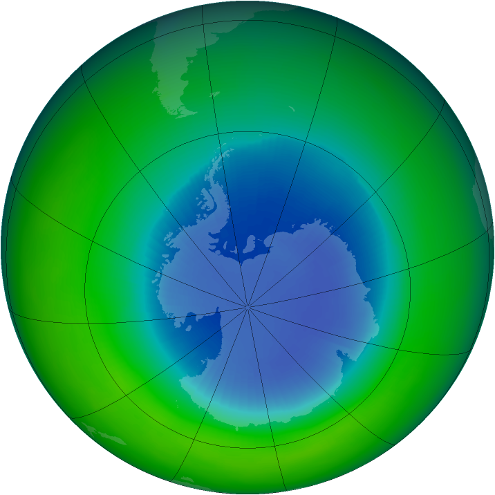 1986-September monthly mean Antarctic ozone